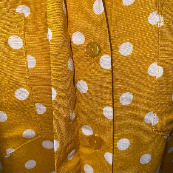 Velvet Heart NWT Yellow Polka Dot Carol Sleeveless Button Up XS - Picture 7 of 15